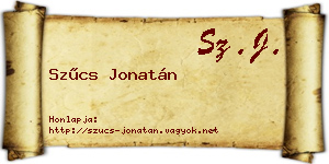 Szűcs Jonatán névjegykártya