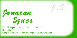 jonatan szucs business card