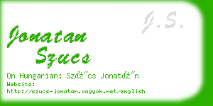 jonatan szucs business card